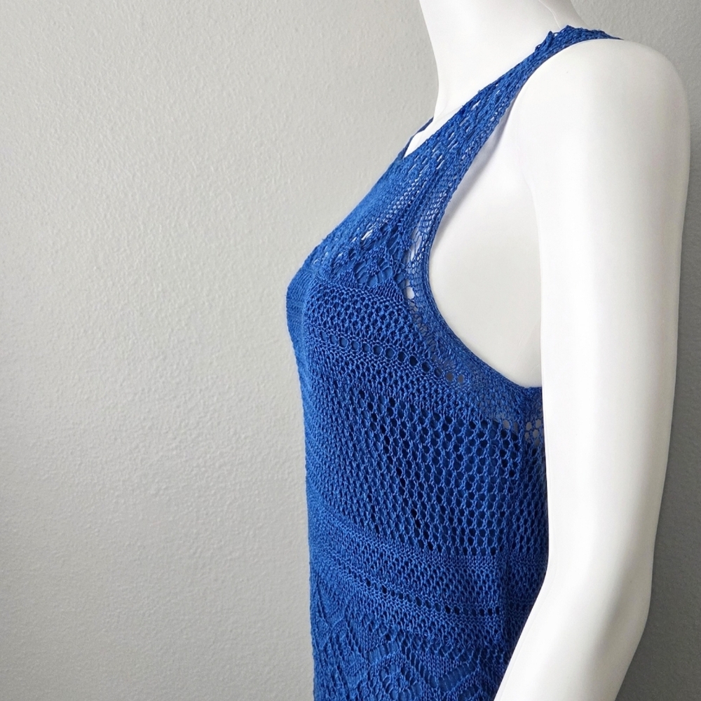 Ralph Lauren Beautiful Royal Blue Slip Dress With Long Knit Overlay, Size Small - Picture 4 of 16